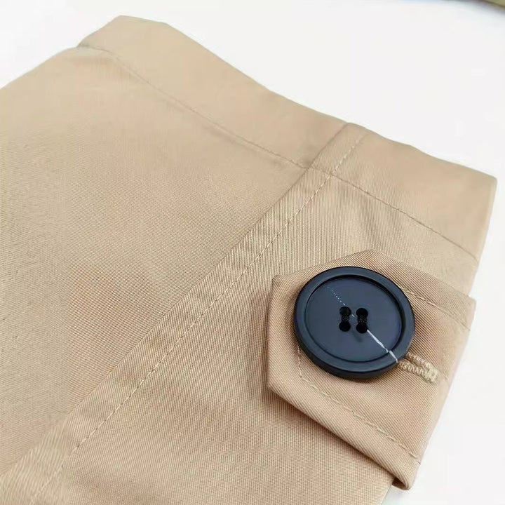 Herren klassischer Trenchcoat mit Doppelreißverschluss und großen Taschen Aliams