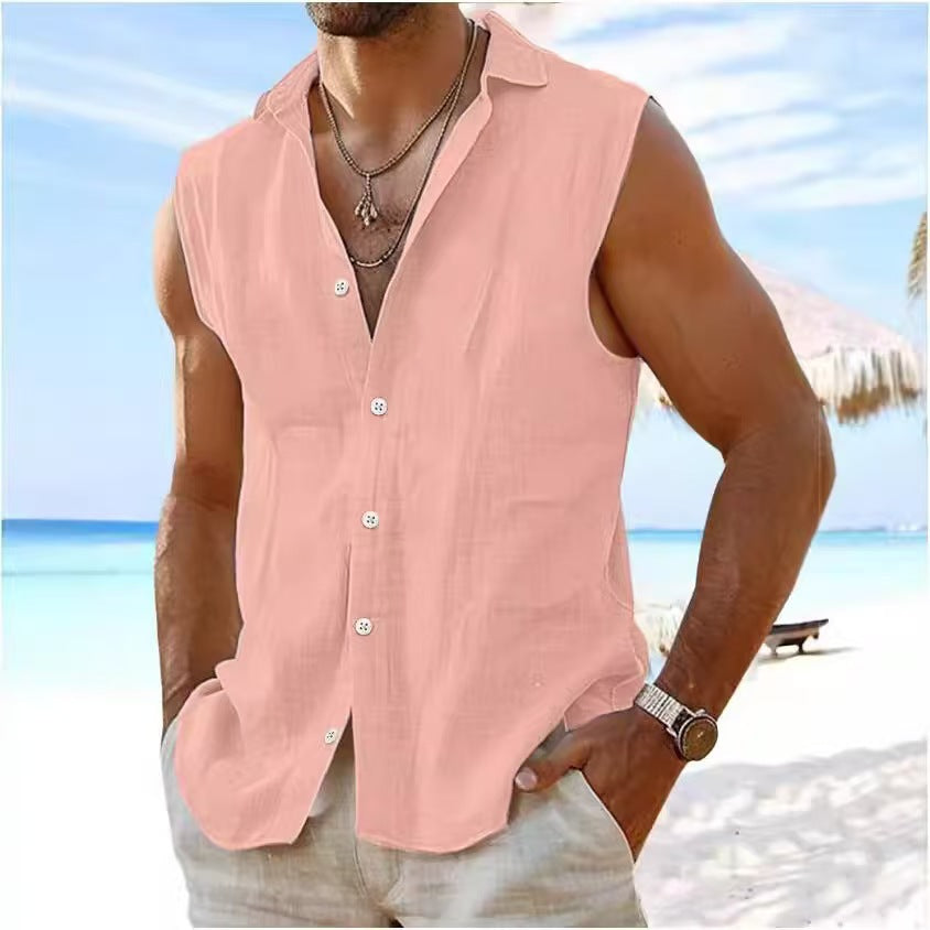Herren Freizeit Sommer Weste Shirt Aliams