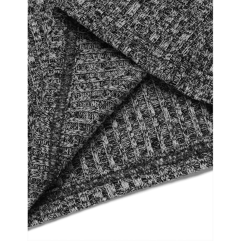 Herren V-Ausschnitt Langarmstrickpullover mit geripptem Design Aliams