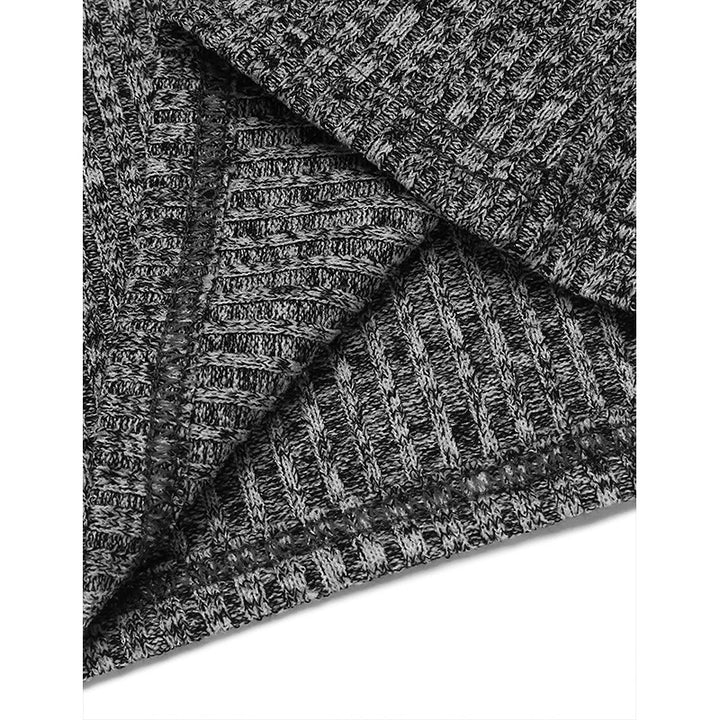 Herren V-Ausschnitt Langarmstrickpullover mit geripptem Design Aliams