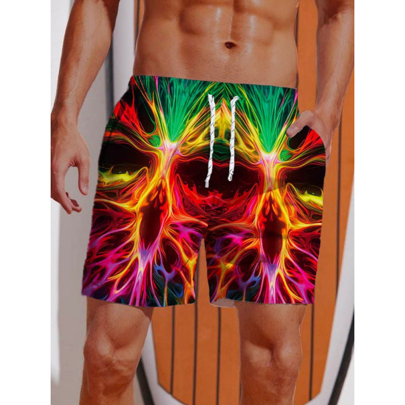 Herren Grafik Psychedelischer Druck Badehose Aliams