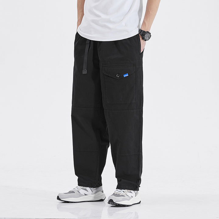 Herren bequeme Cargo-Hose mit vielen Taschen und elastischem Bund Aliams