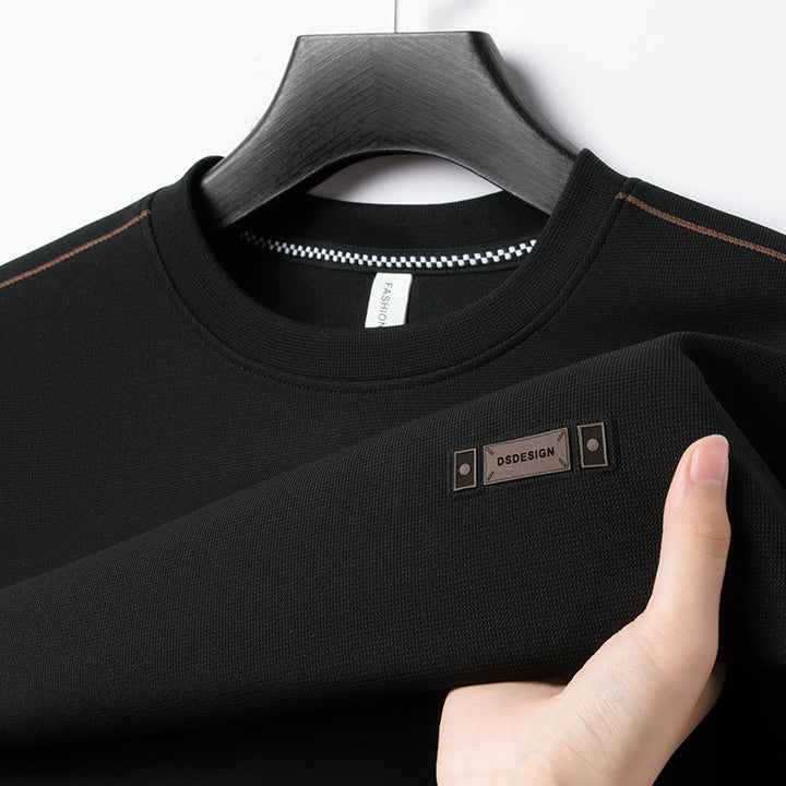 Herren eleganter Rundhalspullover aus feinem Funktionsmaterial Aliams