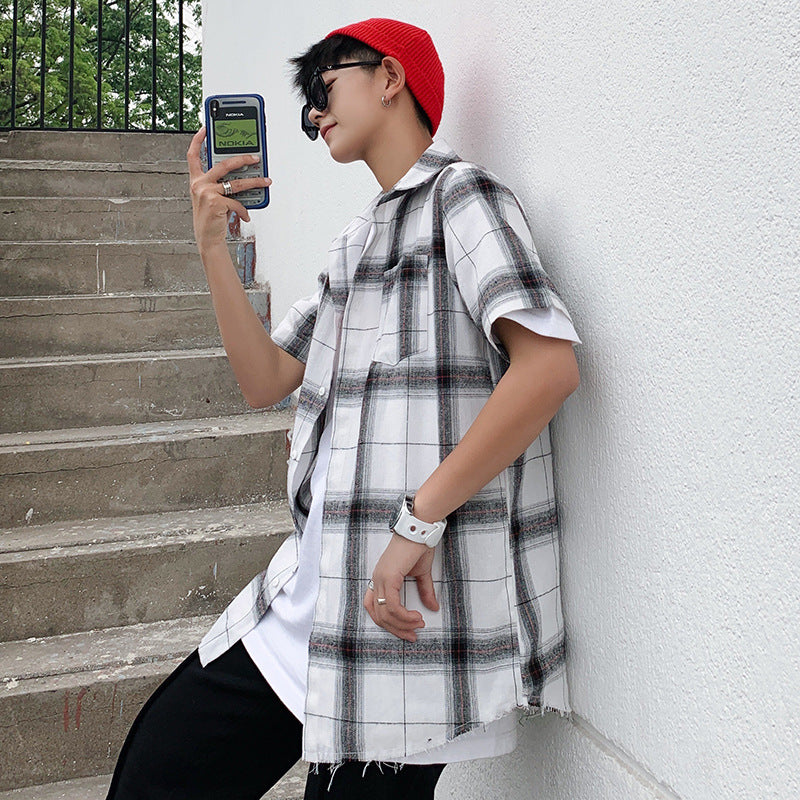 Herren Kurzärmeliges Karomusterhemd Aliams