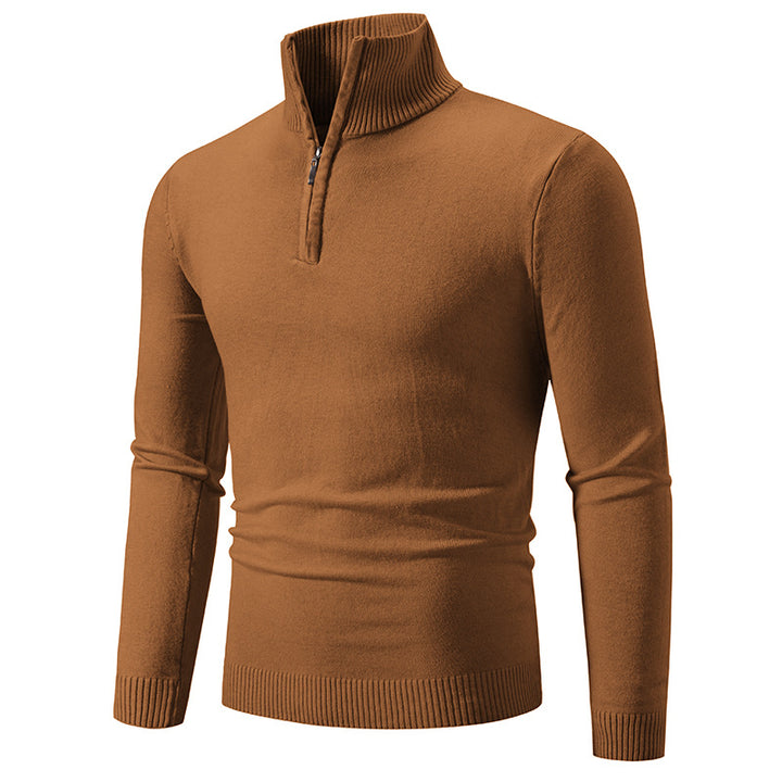 Herren Rollkragenpullover mit Reißverschluss und strukturiertem Design Aliams