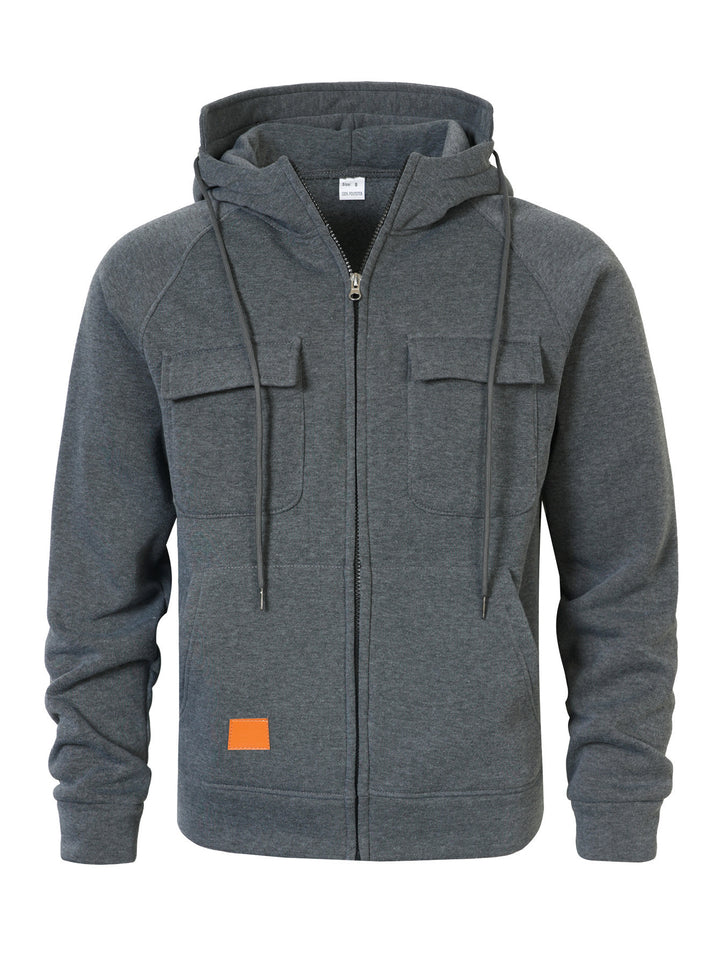 Herren Stylische Kapuzenjacke mit praktischen Taschen und Reißverschluss Aliams
