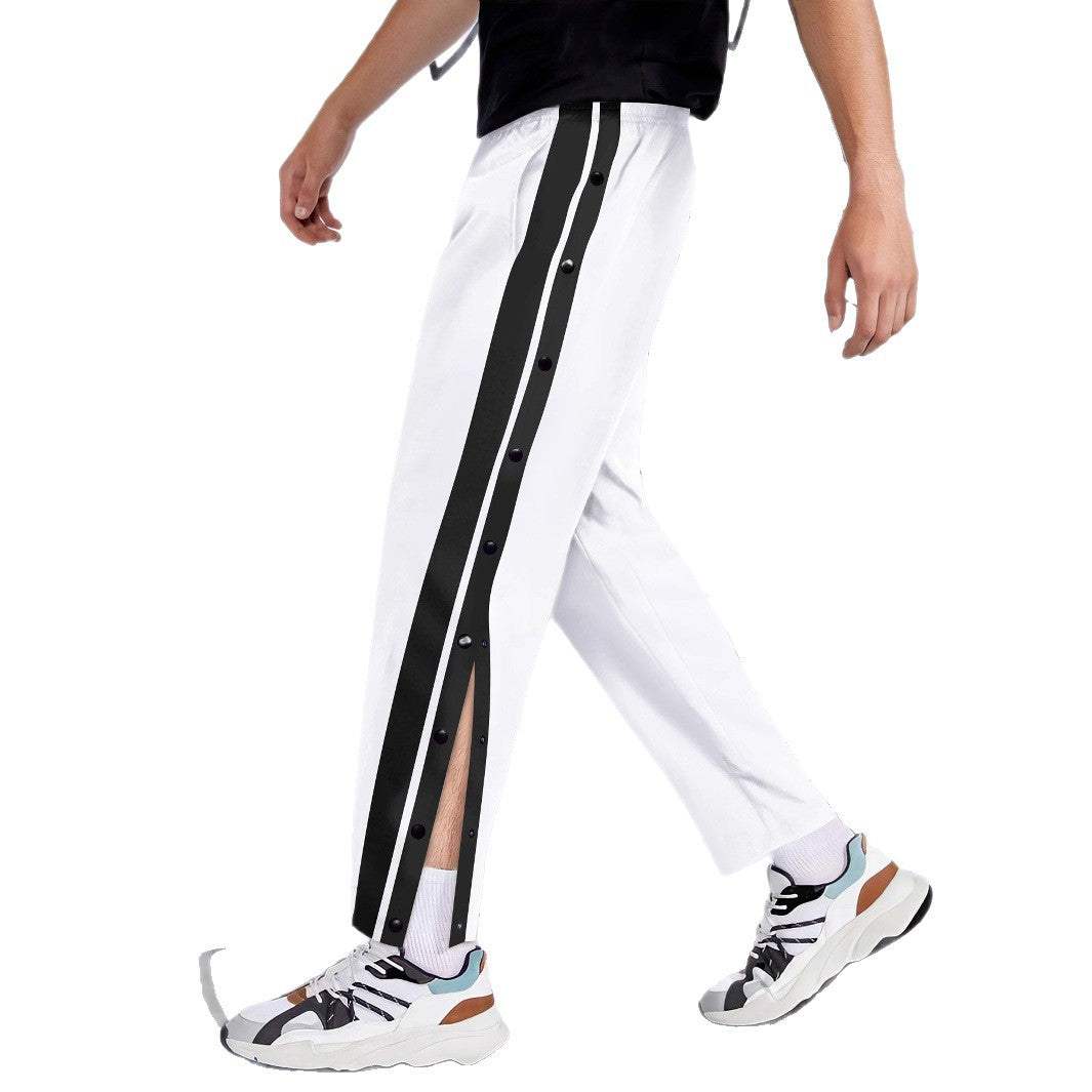 Herren Sportliche Jersey-Hose mit Druckknöpfen Aliams