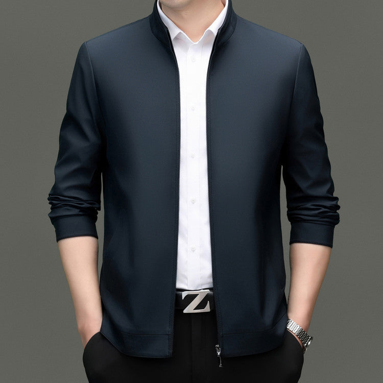 Herren elegante Übergangsjacke mit modernem Stehkragen Aliams