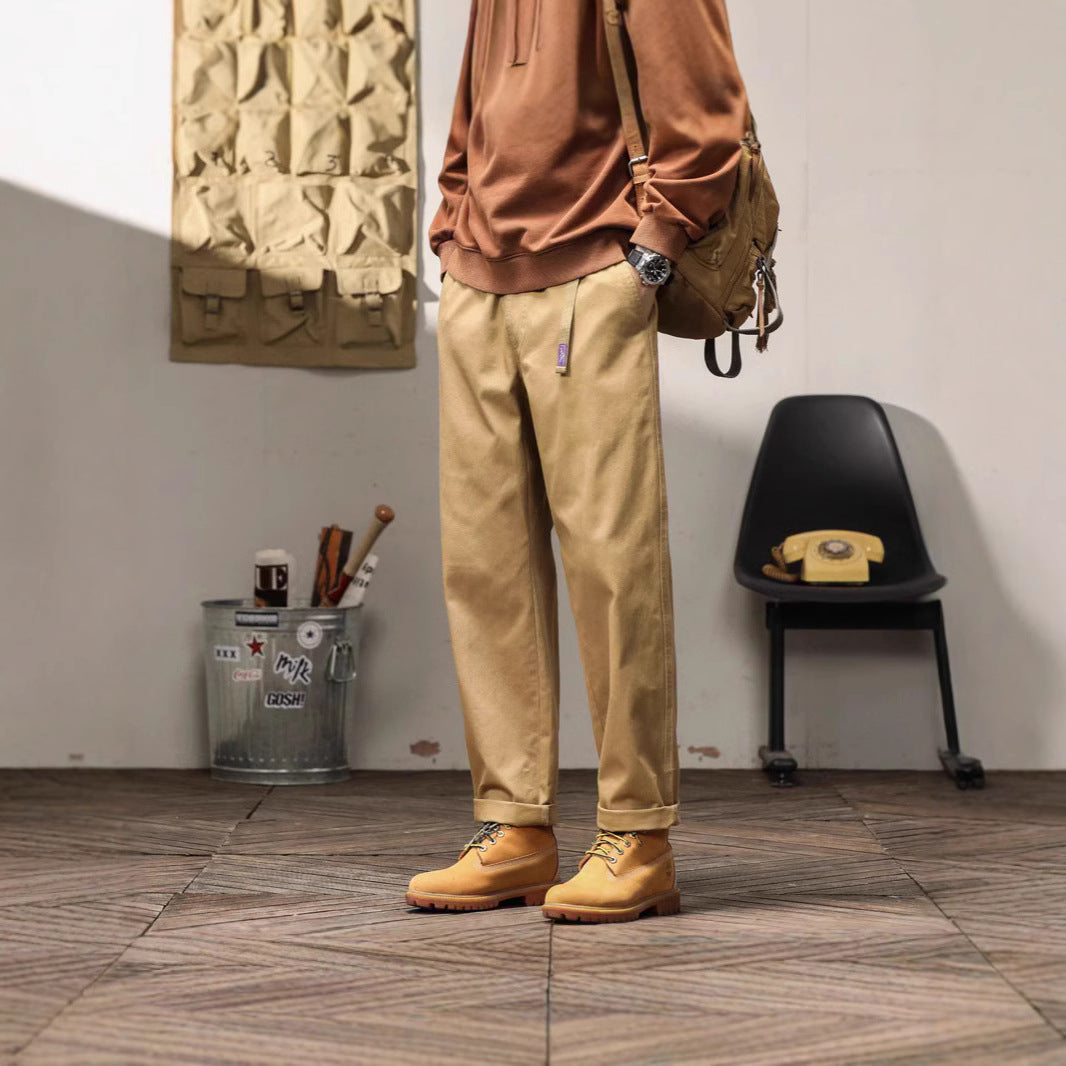 Herren lockere Outdoor-Hose mit verstellbarem Bund und funktionalen Taschen Aliams