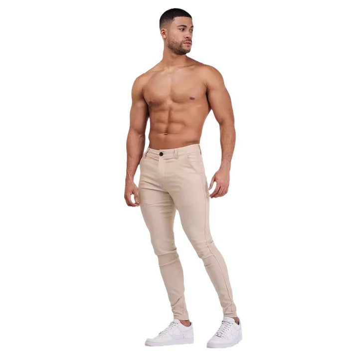 Herren eng anliegende Chinohose mit elastischem Bund und stylishem Design Aliams
