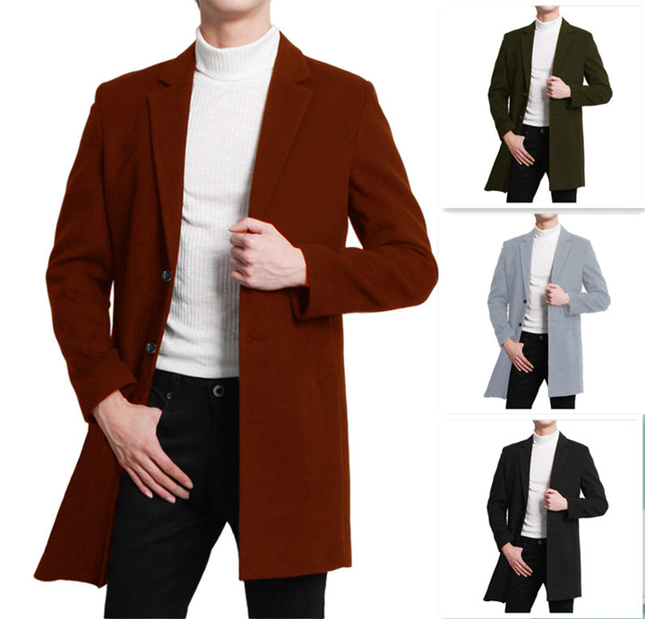 Herren eleganter Langblazer mit schmalem Schnitt und praktischen Taschen Aliams