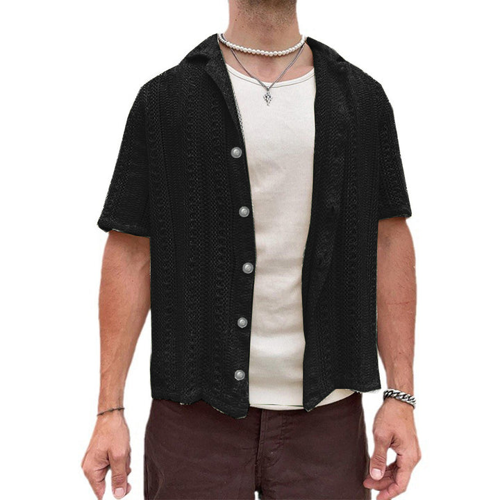 Herren Kurzarm Strickhemd Aliams