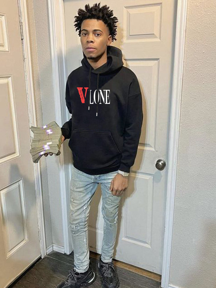 Herren Kapuzensweatshirt mit trendigem Grafikdruck Aliams