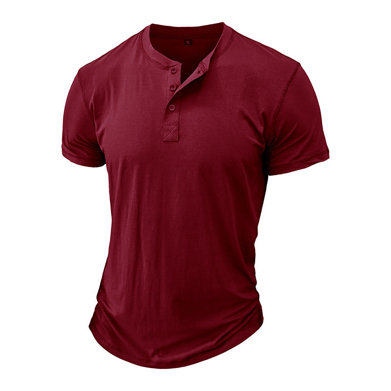 Herren Henley-T-Shirt mit Knopfleiste und modernem Schnitt Aliams