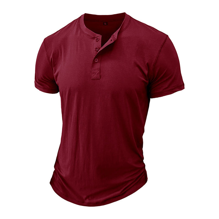 Herren Henley-T-Shirt mit Knopfleiste und modernem Schnitt Aliams