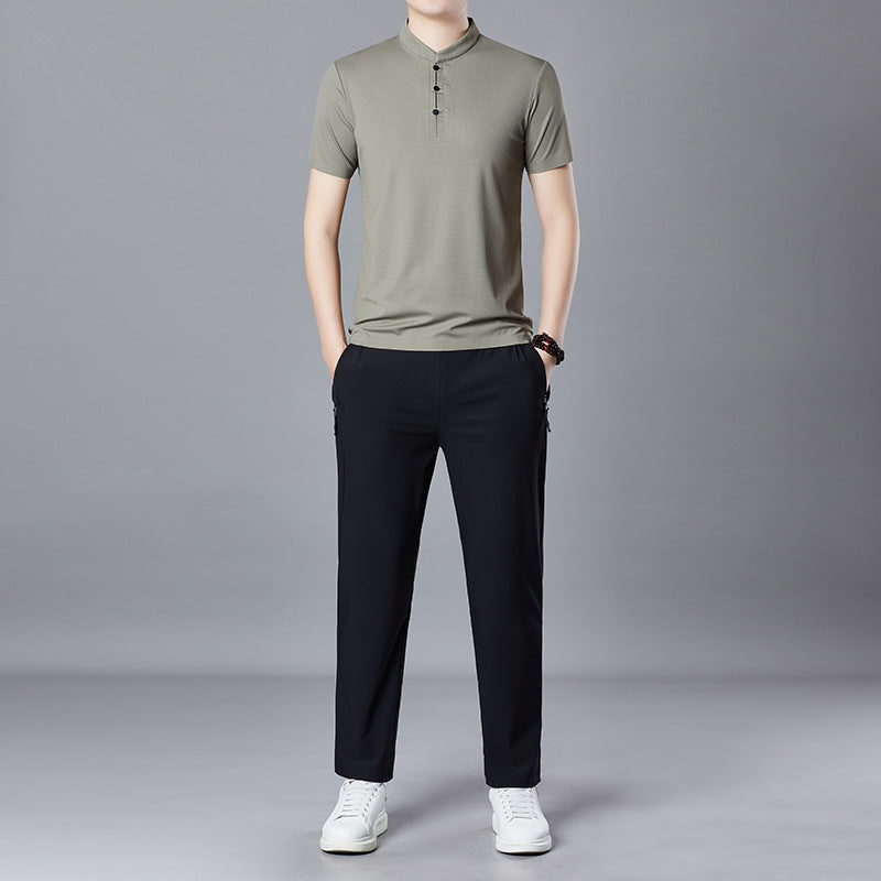 Herren sportliches Poloshirt mit Knopfleiste und modernen Akzenten Aliams