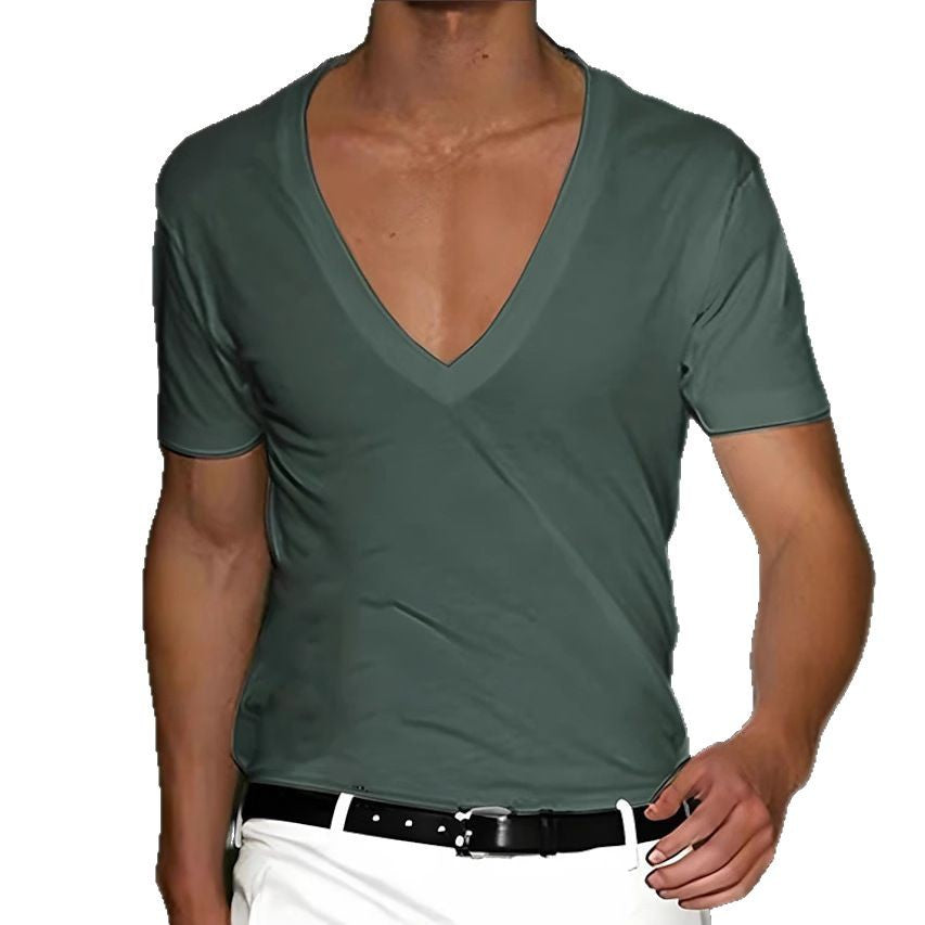 Herren V-Ausschnitt T-Shirt mit figurschmeichelndem Schnitt und hochwertigen Stoffen Aliams