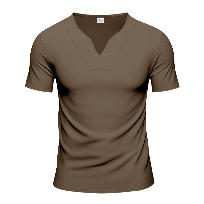 Herren Sportliches V-Ausschnitt T-Shirt aus atmungsaktivem Material Aliams