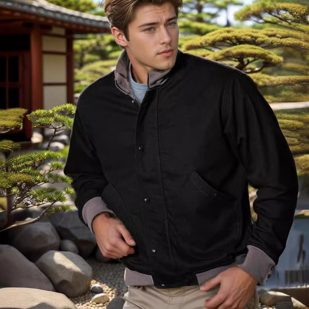 Herren elegante Übergangsjacke mit hohem Kragen Aliams