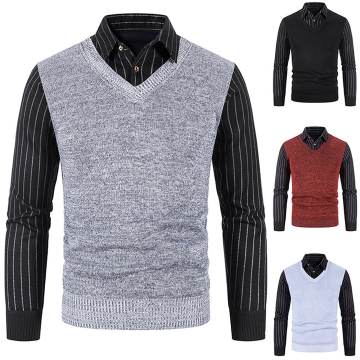 Herren eleganter V-Ausschnitt Pullover Aliams