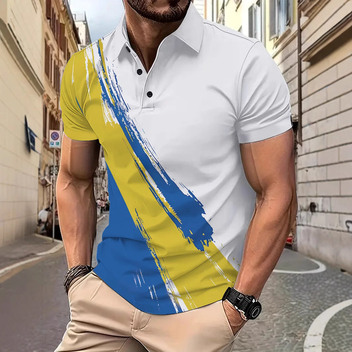 Herren Premium Poloshirt mit dynamischem Farbverlauf Aliams