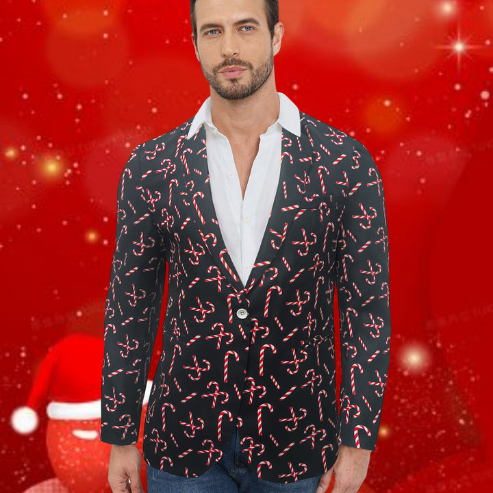 Herren festlicher Blazer mit Schleifen- und Zuckerstangenmuster Aliams