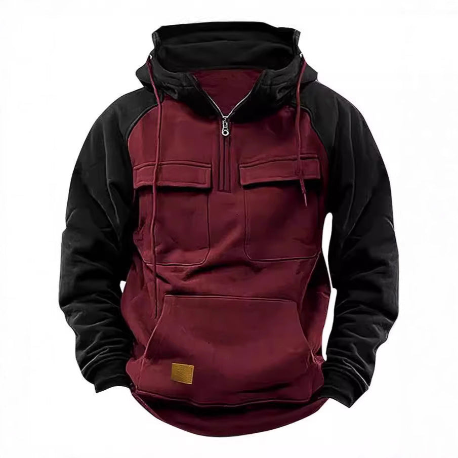 Herren sportlicher Kapuzenpullover mit praktischen Taschen Aliams