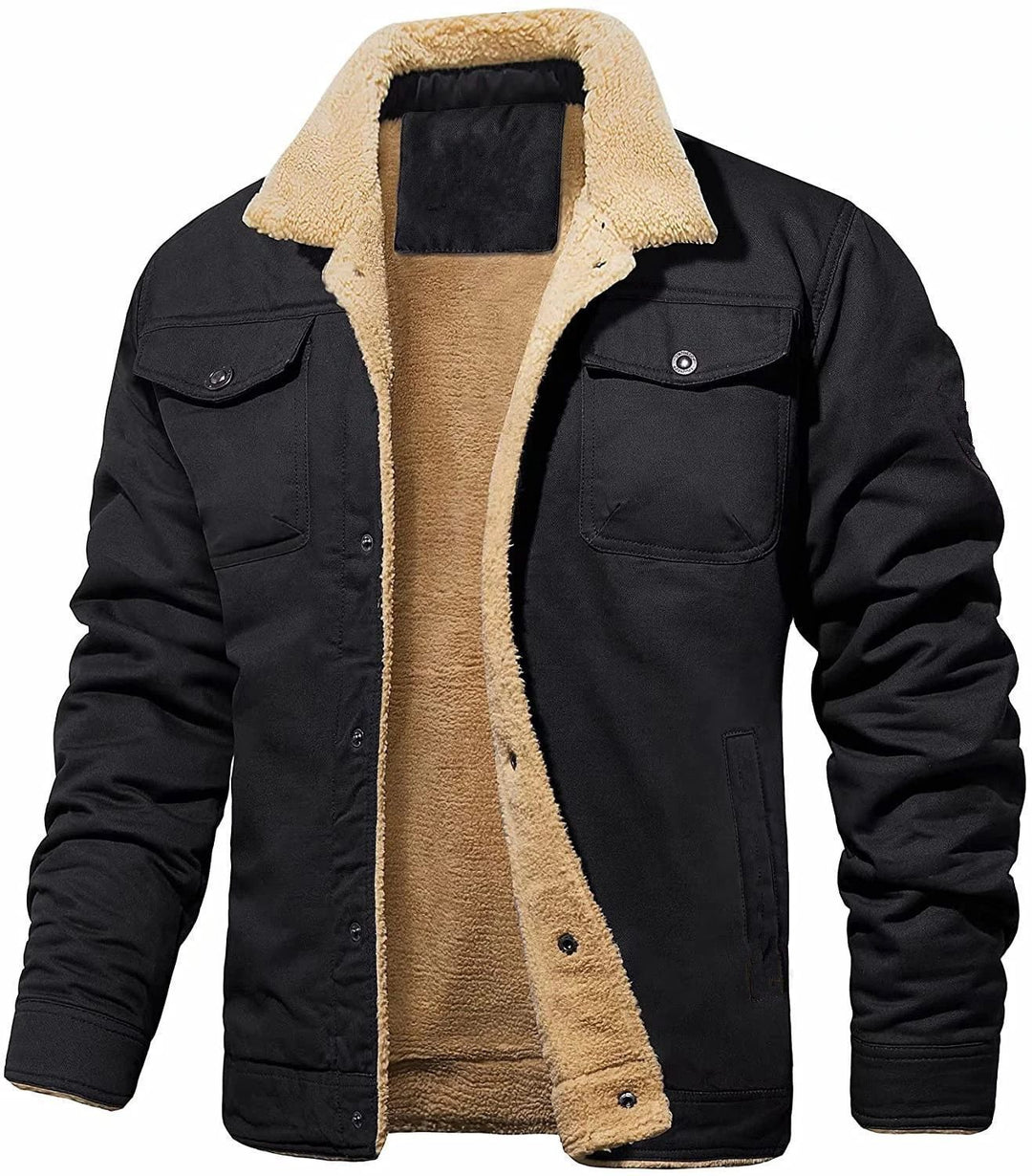 Herren warme Übergangsjacke mit flauschigem Innenfutter Aliams