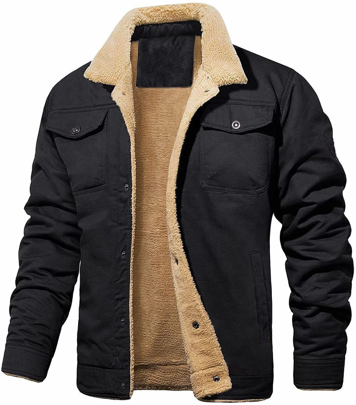 Herren warme Übergangsjacke mit flauschigem Innenfutter Aliams