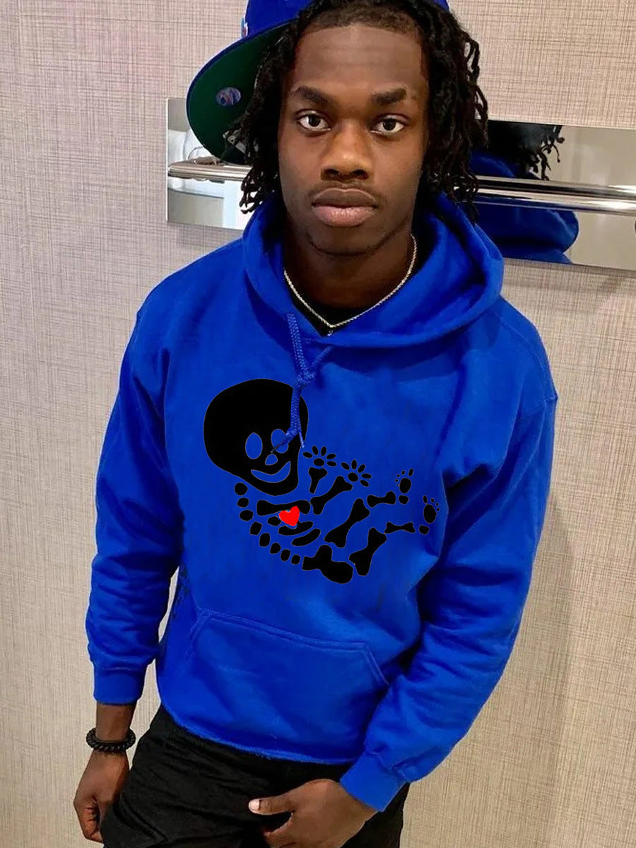 Herren Kapuzenpullover mit kreativem Skelett-Design Aliams