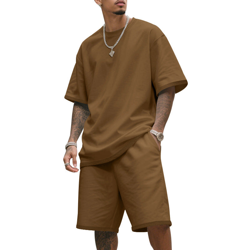 Herren Freizeit-T-Shirt und Shorts-Set aus atmungsaktivem Material Aliams