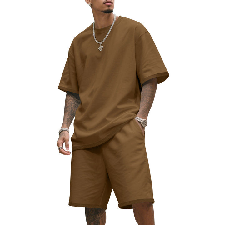 Herren Freizeit-T-Shirt und Shorts-Set aus atmungsaktivem Material Aliams