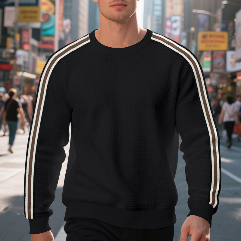 Herren Sportlicher Sweatshirt mit strukturiertem Design und seitlichen Streifen Aliams