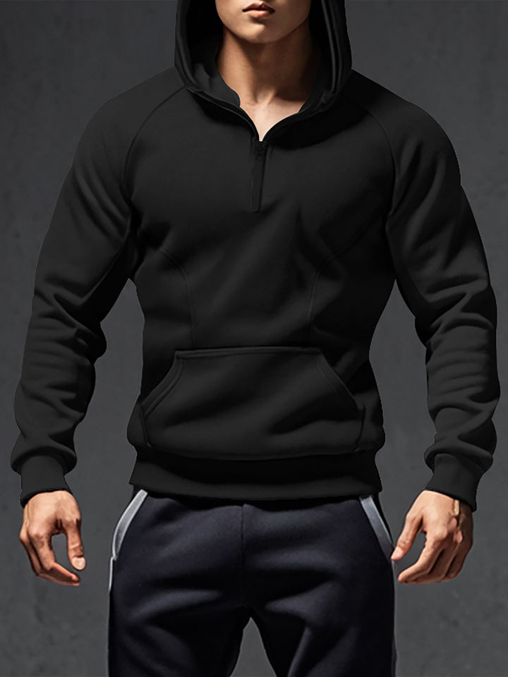 Herren sportlicher Hoodie mit halbem Reißverschluss Aliams