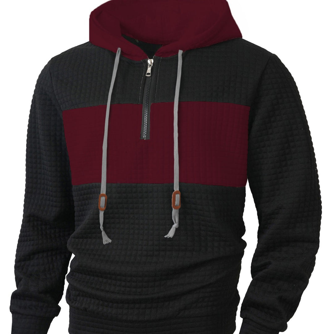 Herren Hoodie mit 1/4-Reißverschluss und strukturiertem Design Aliams