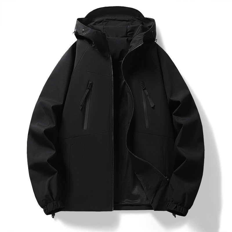 Herren Funktionsjacke mit abnehmbarer Kapuze und wasserabweisendem Material Aliams