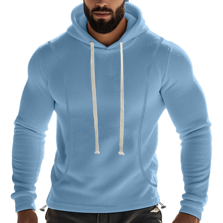 Herren bequemer Kapuzenpullover aus weichem Fleece mit dekorativen Nähten Aliams