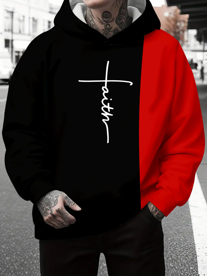 Herren Kapuzenpullover mit subtiler Farbverlauf-Optik und inspirierendem Schriftzug Aliams