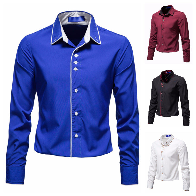 Herren Elegantes Hemd mit kontrastierenden Akzenten Aliams