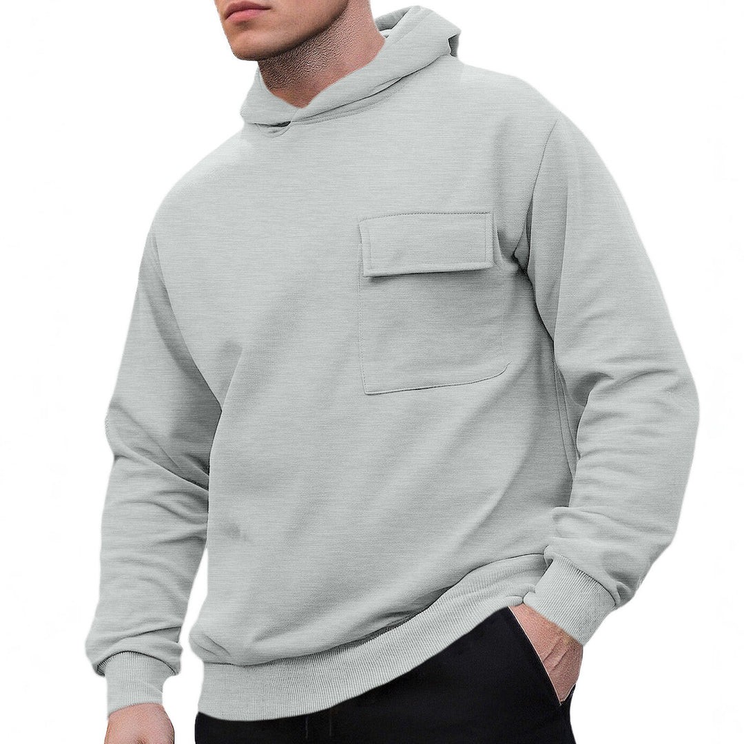 Herren bequemer Kapuzenpullover mit praktischer Brusttasche Aliams