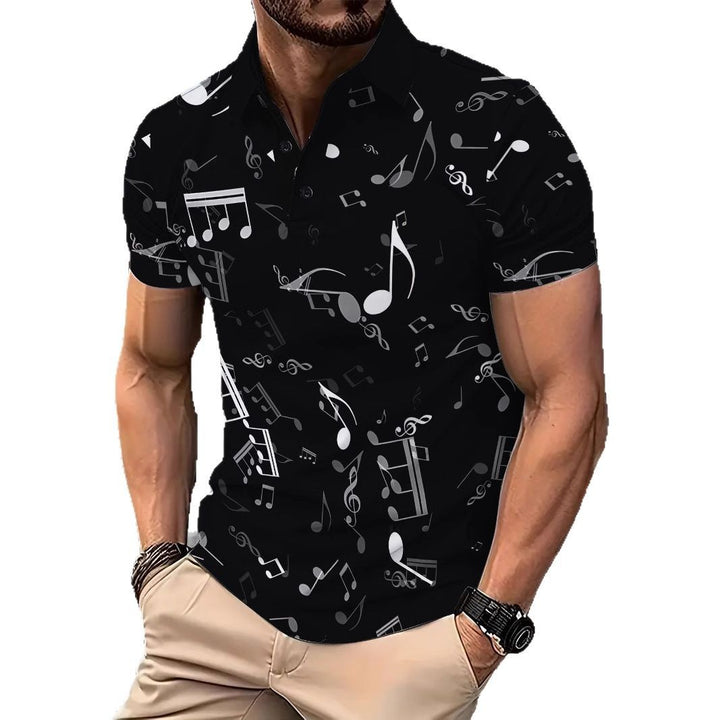 Herren Poloshirt mit musikalischem Druck Aliams