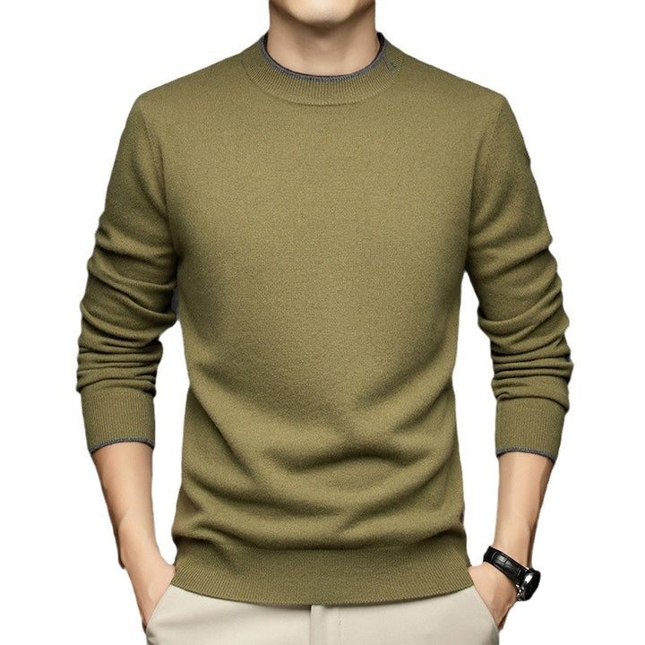 Herren klassischer Rundhals-Pullover aus hochwertiger Wolle Aliams