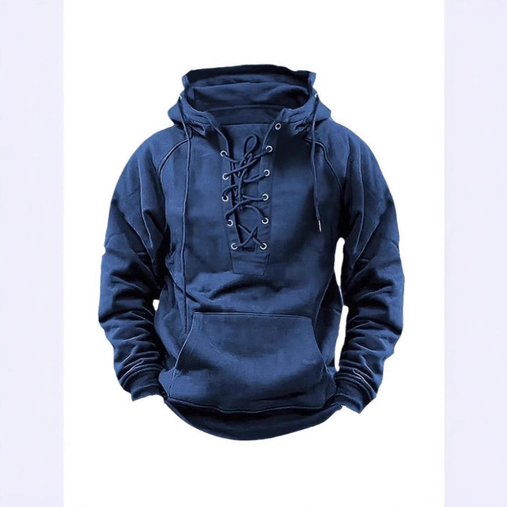 Herren Kapuzenpullover mit innovativem Schnürdesign und weichem Innenfutter Aliams