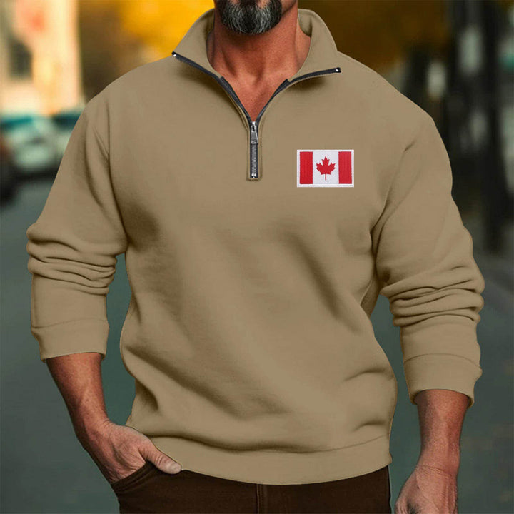 Herren Fleece-Pullover mit hoch schließendem Kragen und Reißverschluss Aliams