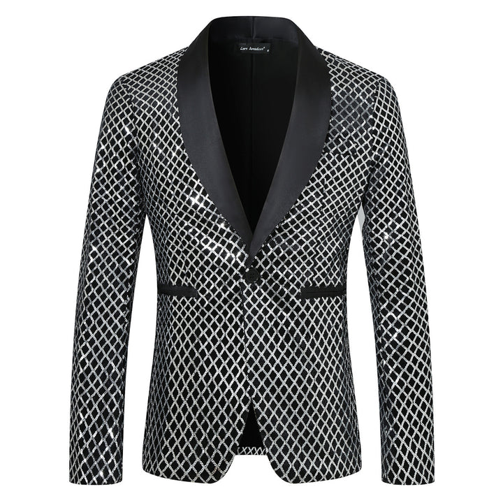 Herren Funkelnder Paillettenblazer mit elegantem Schnitt Aliams