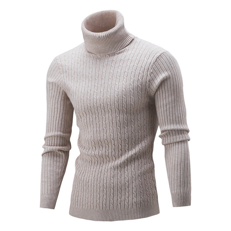 Herren Rollkragenpullover im klassischen Rippmuster Aliams
