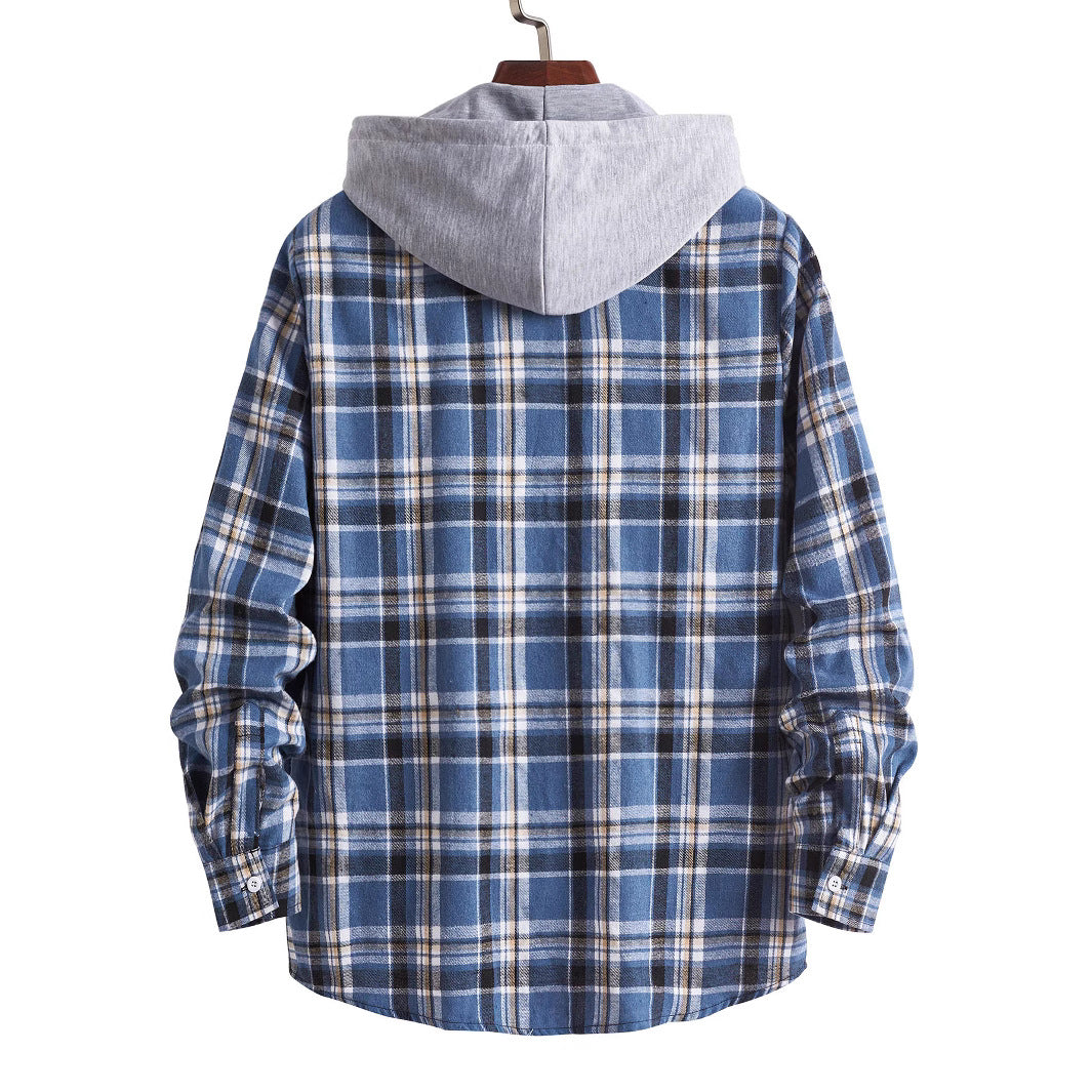 Herren Flanellhemd mit integrierter Kapuze Aliams