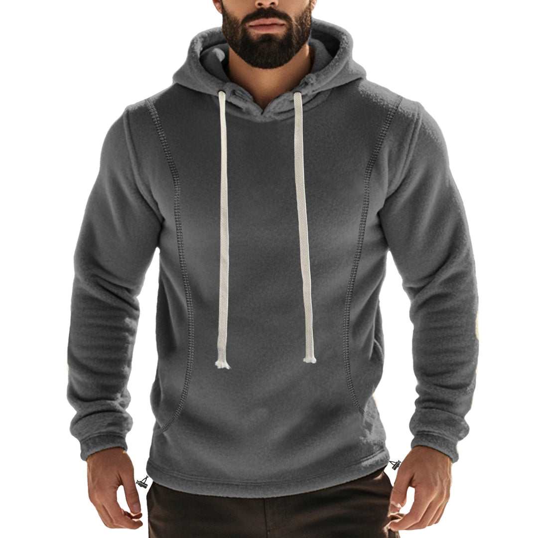 Herren bequemer Kapuzenpullover aus weichem Fleece mit dekorativen Nähten Aliams