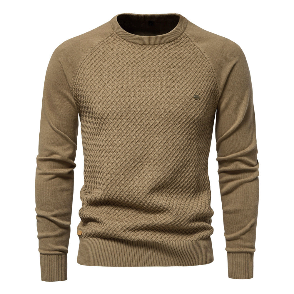 Herren Strickpullover mit modernem Strukturmuster und Rundhalsausschnitt Aliams