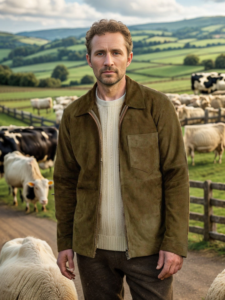 Herren schicke Suede-Jacke Aliams